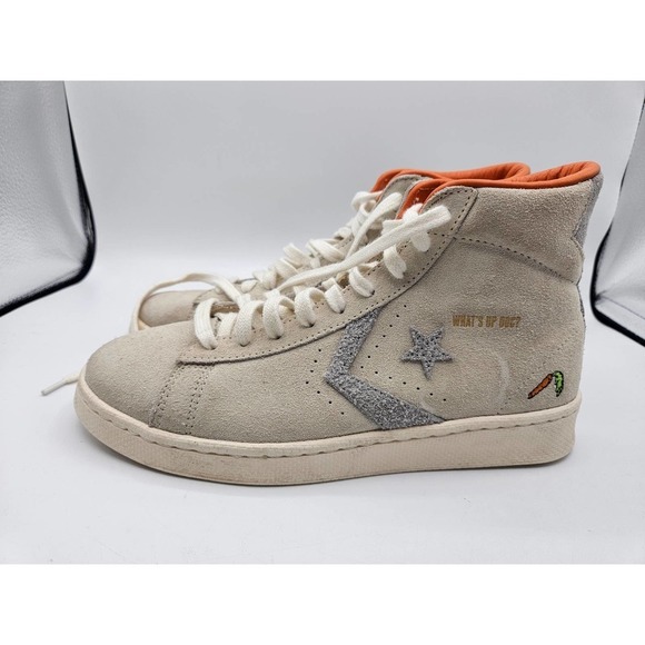 Converse x Bugs Bunny Pro Leather High Top Mens 6 Womens 7.5 Gray Orange - Picture 3 of 13